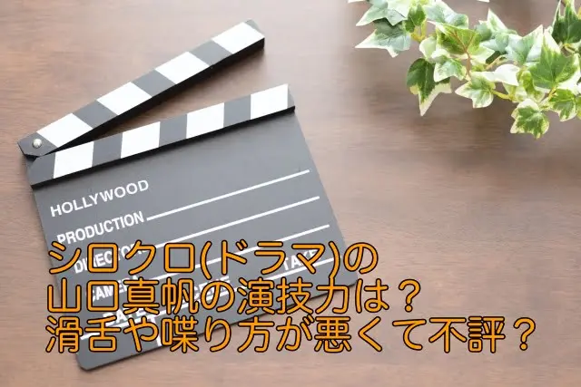 シロクロ ドラマ 山口真帆 演技力