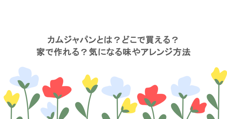 カムジャパンとは?どこで買える?家で作れる?気になる味やアレンジ方法